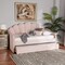 Baxton Studio Timila Modern and Contemporary Light Pink Velvet Fabric Upholstered Full Size Daybed with Trundle 213-11549-ZORO - alternate 2